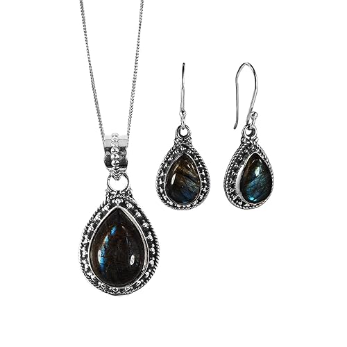 Sivalya AMALFI Black Onyx Necklace and Earring Set in Solid Silver
