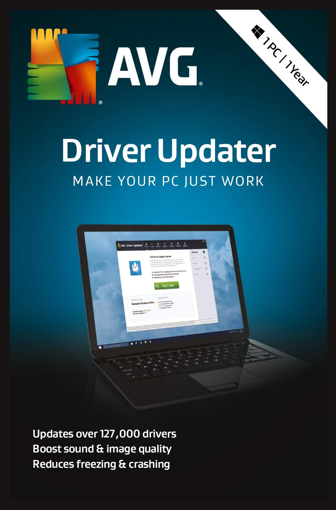 AVG Driver Updater 2019 - 1 PC 1 Year|2019 Standard Edition|1 Device|1 Year|PC|Download