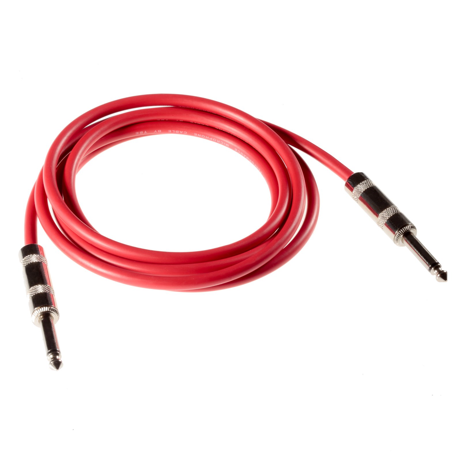 POPPSTAR 2m instrument cable (mono jack cable with 6.3mm plug), guitar cable, red