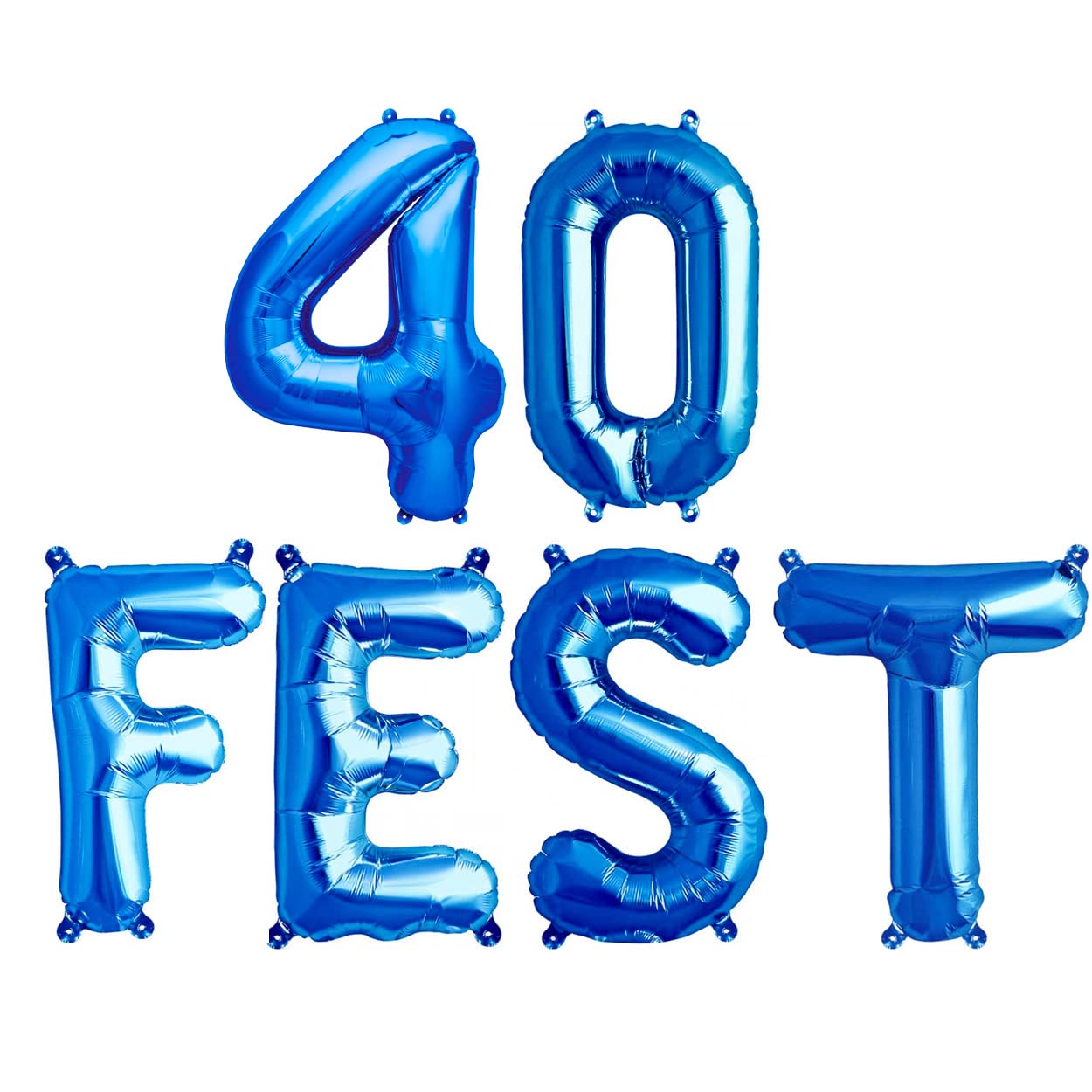 40FEST ™ BLUE 40th BIRTHDAY PARTY 16" FOIL BALLOONS - 40 FEST BALLOONS (BLUE) 40th Birthday Balloons