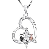 JKR Cat Gifts for Women Sterling Silver Cat Necklace Pendant Women Jewelry Valentines Day Gifts for Her Sister Wife Mom Girlfriend