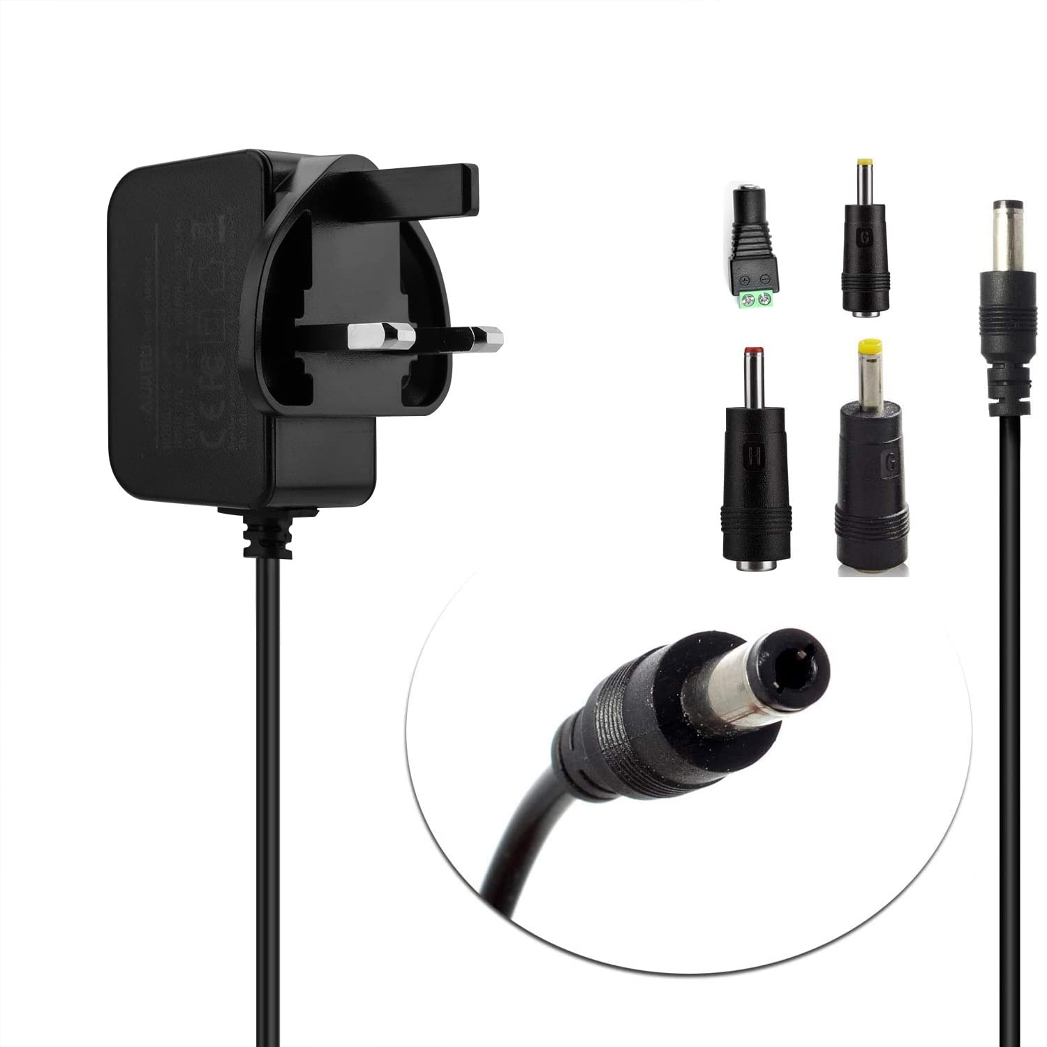 Aukru 12V 2000mA Power Supply 5.5mm AC DC Power Adapter Replacement TFT & LCD Monitor Expansion External Hard Drive Water Pump Charger