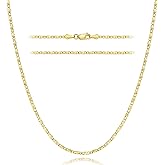 1.8mm 14K Gold Plated Chain for Women Gold Plated Necklaces for Women Golden Plated Necklace for Mens Chain Necklace Timeless Anchor Design of Mariner Chains Jewelry for Womens 16,18,20,22,24in