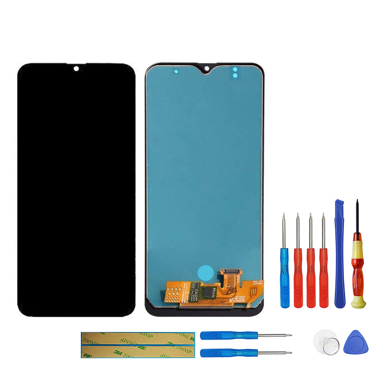 swark Super AMOLED Display Compatible with Samsung Galaxy A30s SM-A307 (Black without Frame) LCD Display Touchscreen + Tools