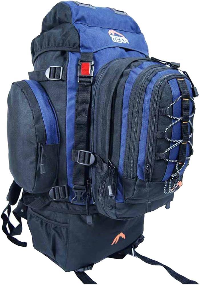 Camping Rucksack Backpack Hiking Detachable Day Back Pack Bag Blue 50L