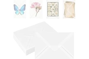 JAGERGREEN 50 Pack 5x7 Vellum Envelopes Letter Size, A7 Translucent Glassine Envelopes for Wedding Invitation, Envelope 5.4x7.6 for Thank You Cards, Birthday Greeting, Lottery Ticket, Stamp Collecting