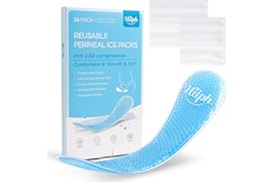 Hilph Perineal Ice Packs for Postpartum Hemorrhoid Pain Relief, Reusable 2 Perineal Cooling Pads with 24Pcs Disposable Sleeve