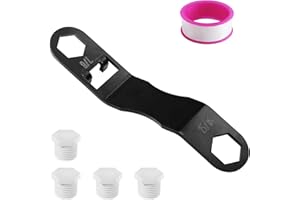 Niahm RV Water Heater Drain Plug Kit, with Angled Wrench, 4 Pcak 1/2" NPT Replacement Plugs and 1 Roll PTFE Tape, Fits 7/8" & 15/16" RV Water Heater Drain Plug