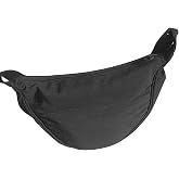 Crescent Bag for Women Men Small Nylon Crossbody Lightweight Shoulder Purse Travel Waist Bag (Black)