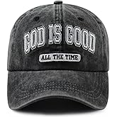 VIPCapz God is Good All The Time Hat for Men Women, Funny Adjustable Cotton Embroidered Jesus Christian Faith Baseball Cap