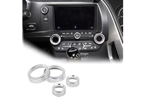 JONKOKO Aluminum Alloy for Chevrolet Corvette C7 2014-2019 Car Air Conditioner Volume Knob Cover Trim Car Accessories (Silver)