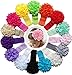 QandSweet Baby Girl's Headbands with Chiffon Lotus Flower Soft Nylon Headwraps for Take Pictures (Camellia Flower 15Pcs)