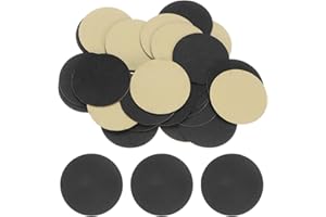 HARFINGTON 30pcs Round Adhesive Felt Circles, 50mm 2" Pre Cut Felt Craft Stickers Non-Woven Mini Felt Fabric Circles for DIY Sewing Handcraft Cut Projects Craft Finishing, Black
