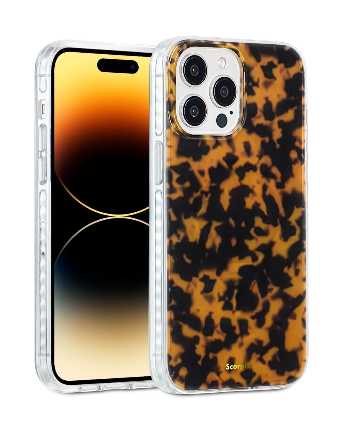 SCORPIFY for iPhone 13 Pro Case [Compatible with MagSafe] with Brown Tortoise Shell Design, Cute Brown Magnetic Phone Cover for Women Girls, Slim Shockproof Bumper with Stylish Pattern