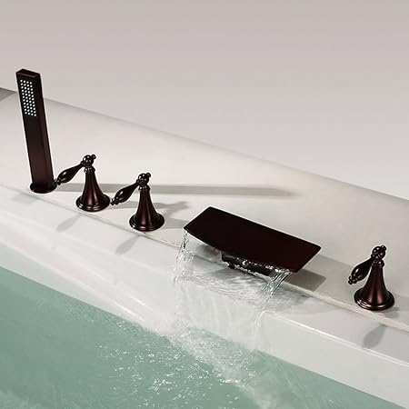 Waterfall 5 Piece Bathtub Faucet Rob Surface Treatment Technology