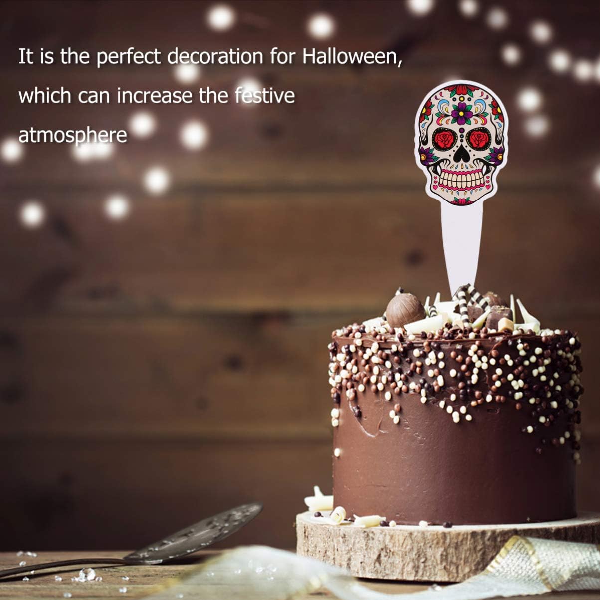 Amazon Tomaibaby ハロウィーンカップケーキトッパースカルケーキトッパー死者の日メキシコの休日飾りパーティーケーキ供給装飾 デコレーションツール オンライン通販