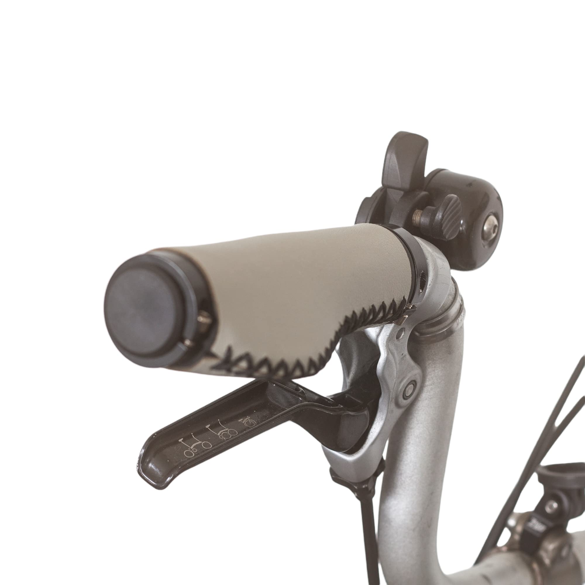 Ergonomic Eco Leather Grips for BROMPTON folding bike GREY