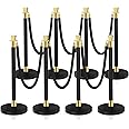 Crowd Control Stanchion, Waterproof and Rustproof Stanchion Set for Theater Hotels Clubs Museums, 8PCS