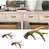 Amyoxu Deer Horn Antlers Drawer Pulls, Pack of 6 | Resin, Cabinet Knobs Handles, Country Kitchen Home Decoration