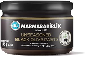 Marmarabirlik, Black Olives Spread, Turkish Olive Paste & Tapenade, Gourmet Mediterranean Flavor, Sandwiches, Crackers, Appetizer, Dips & Salads, Vegan, Kosher, Halal, 6.2oz (175g)