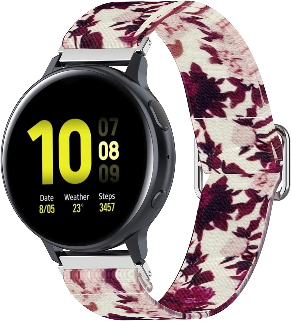 Chainfo Quick Release compatible with Polar Ignite / Unite / Ignite 2 / Pacer Watch Strap, Military Canvas Watch Band Watch (20mm, Flower)