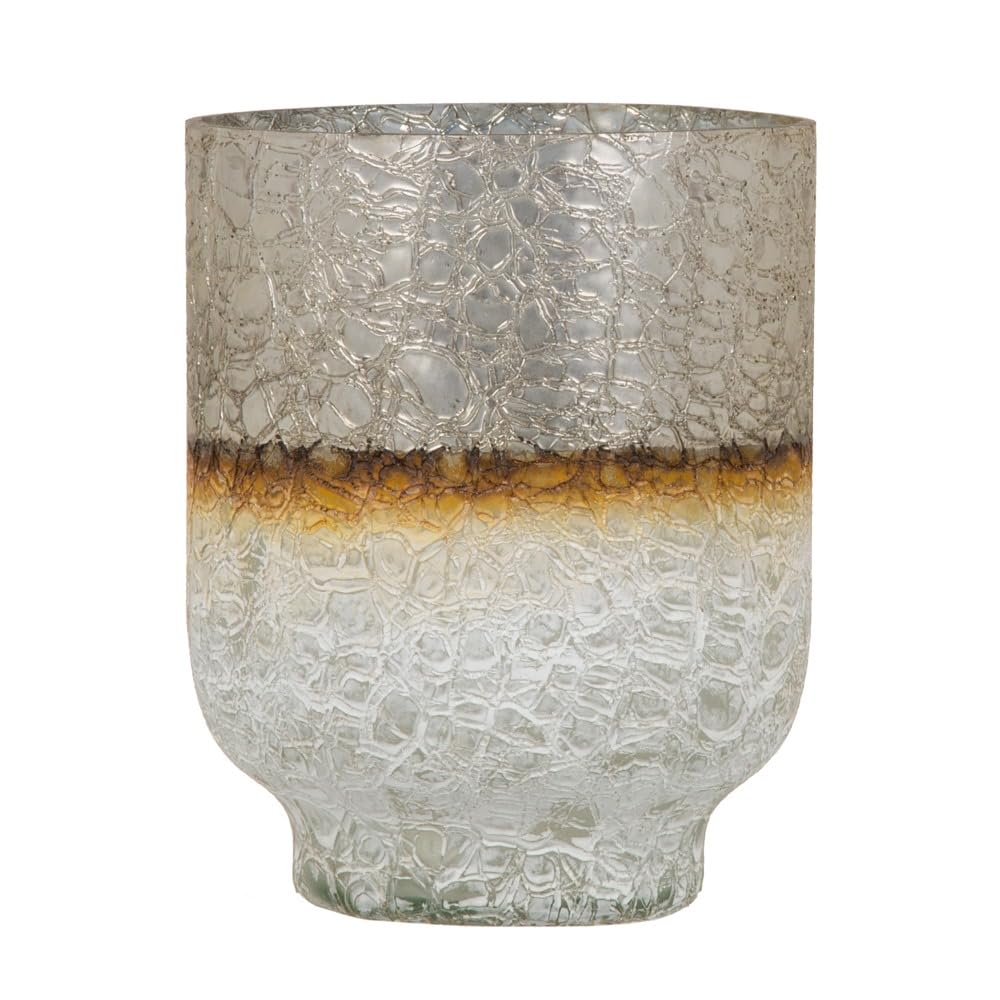White Gold Glass Vase 15 x 15 x 19 cm