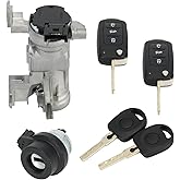 Ignition Switch Lock Cylinder w/Intelligent Key Shell, Fits Volkswagen VW Jetta 06-18, Golf 04-11, Eos 07-11, Rabbit 06-09, Tiguan 08-11, Replacement for 1K0905851 1K0905851B