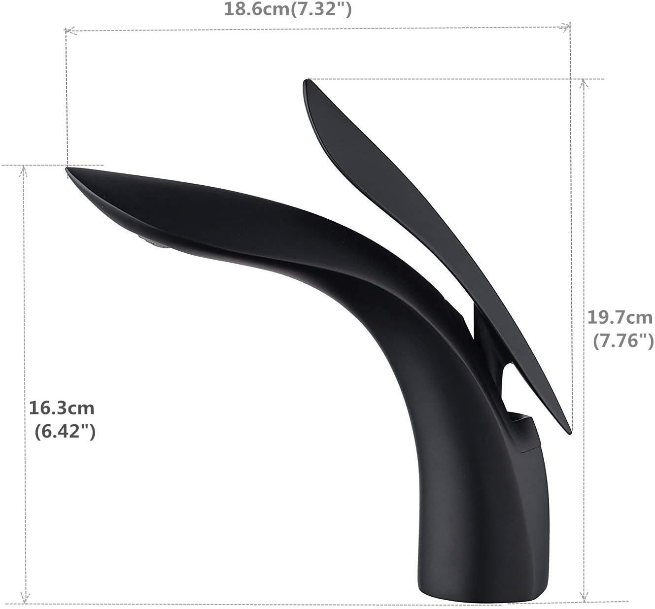 LUX London – Peel – Single Lever Bathroom Sink Tap – Black – (with Push ...
