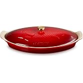 Le Creuset Stoneware Heritage Fish Baker, 1.7 qt., Cerise