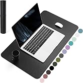 YSAGi Non-Slip Leather Desk Pad, Waterproof Laptop Computer Desk Keyboard Mat, Table Protector Blotter Mat, Large Mouse Pad for Office/Work/Home/Decor(Black, 23.6" x 13.7")
