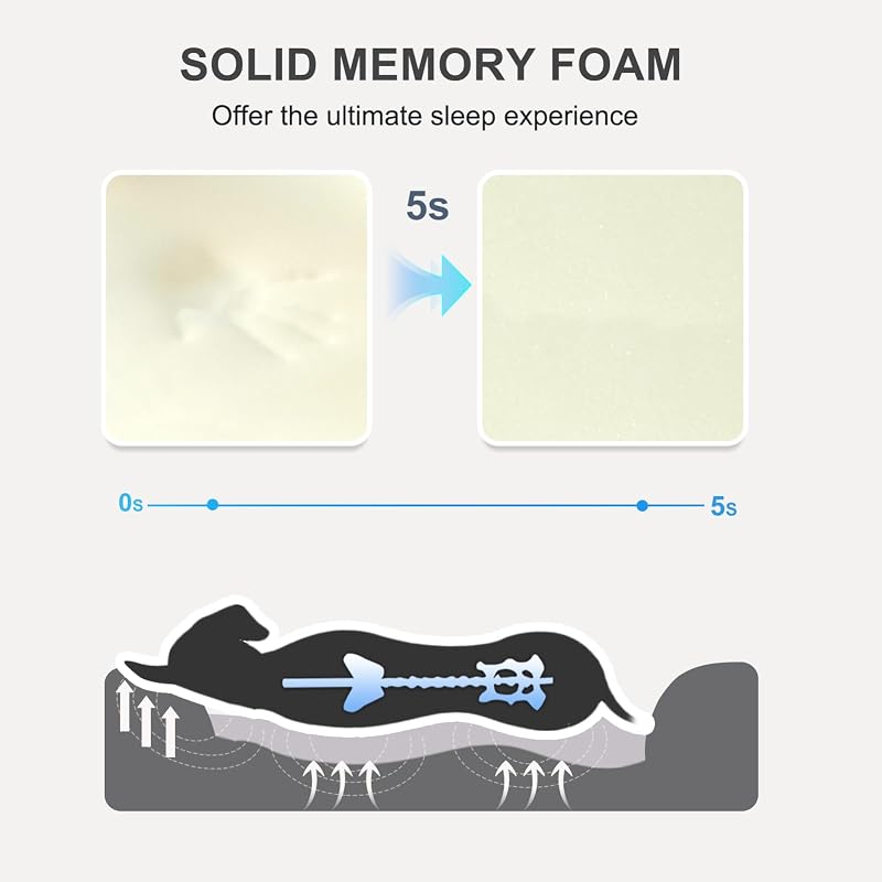 Großes Hundebett Memory Foam orthopädisches Hundebett & Hundesofa mit abnehmbarem waschbarem Bezug und Quietschspielzeug als Geschenk