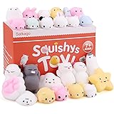 Satkago Squishies Mini Mochi Squishies Toy, 25 Pcs Mini Squishys Toys Cute Stress Reliever Toys Funny Fidget Toys Birthday Gi
