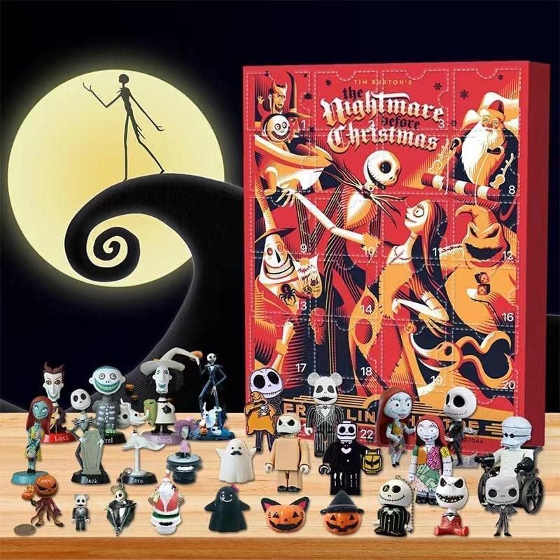 Advent Calendars - Halloween Advent Calendar Contains 24 Gifts Dolls, 2023 Halloween Thanksgiving Horror Figures Advent Calendar, Christmas Countdown Calendar with Collectible Figures Toys (A)