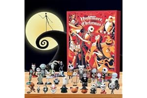 AYEBEAU Halloween Advent Calendar Contains 24 Gifts Dolls, 2024 Halloween Thanksgiving Horror Figures Advent Calendar, Christmas Countdown Calendar with Collectible Figures Toys (A)