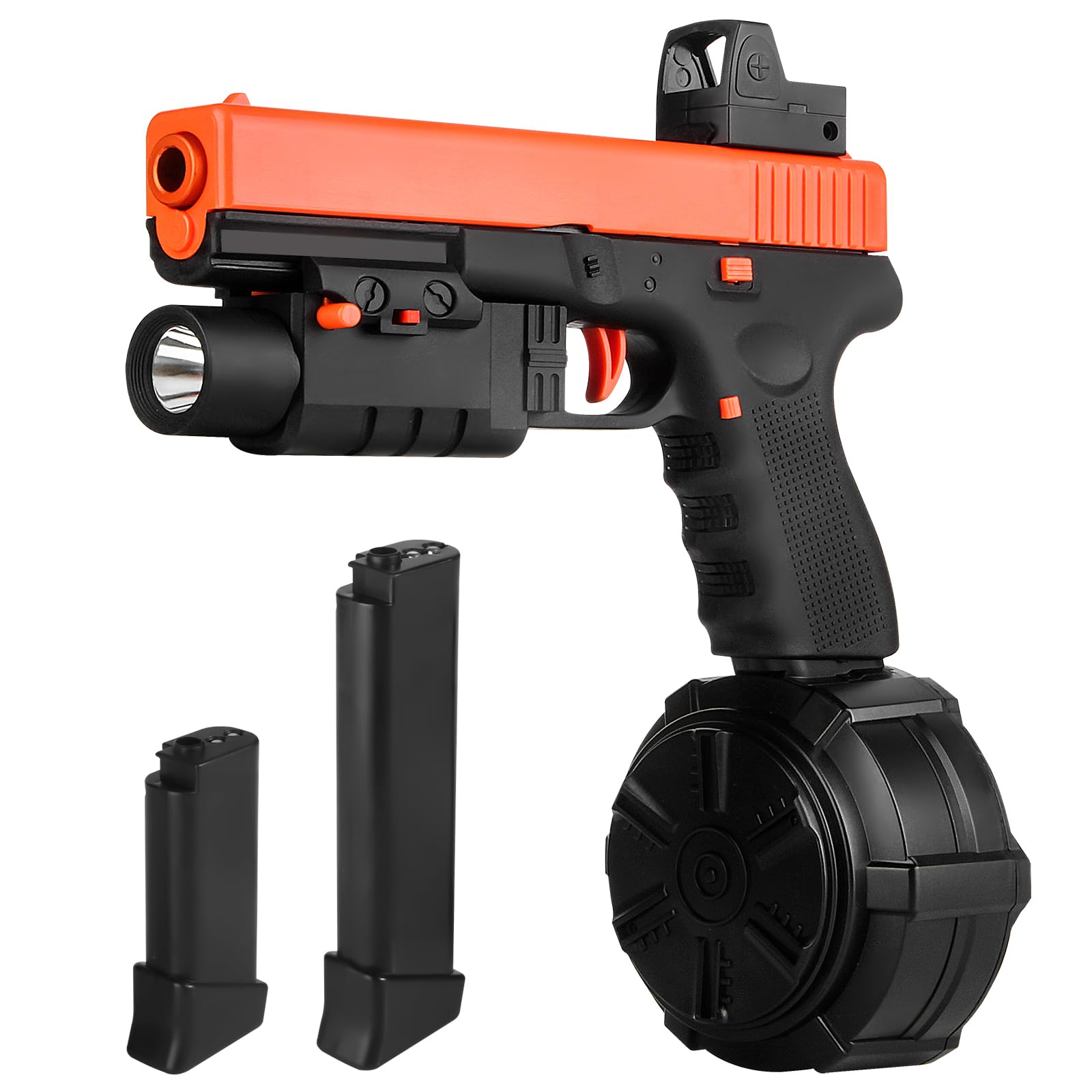 Electric Gel Blaster Toys New X2, Easter Full Auto Includes Drum and Goggles for Outdoor Team Game, JM-X2 for Ages 14+,orange