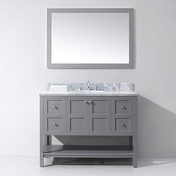 Virtu Usa Es 32048 Wmsq Gr Elise Single Bathroom Vanity Cabinet Set 48 48 Inches Cool