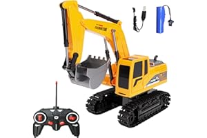 RUUTCASY Remote Control Excavator,Toy Digger Remote Control Digger Excavator Toys,Engineering Sand Digger Construction Vehicle Toy RC Excavator Toy Cars for Kids