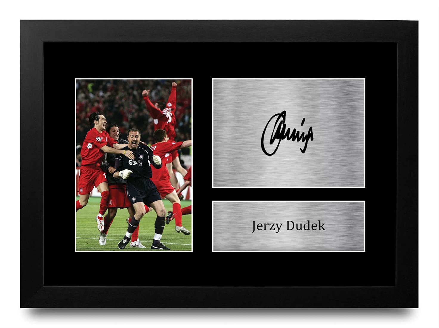 HWC Trading FR A4 Jerzy Dudek Liverpool Gifts Printed Signed Autograph Picture for Football Fans and Supporters - A4 Framed