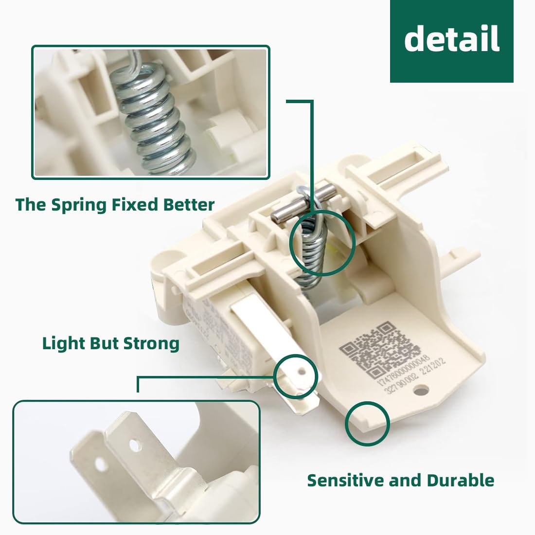 Upgraded DD81-02132A / DD81-01629A Dishwasher Door Switch Latch Lock Compatible With Samsung Dishwasher Model DW80K5050UB DW80R5060US DW80R5061UG DW80F600UTW DW80K7050UG DW80J3020US