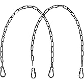 Yyiwhmy 2 Pack 39in Heavy Duty Hanging Chain with 4 Carabiners, 1000LB Capacity for Hammock Swing, Punching Bags, Sandbag, Indoor/Outdoor Yoga Gym (Black)