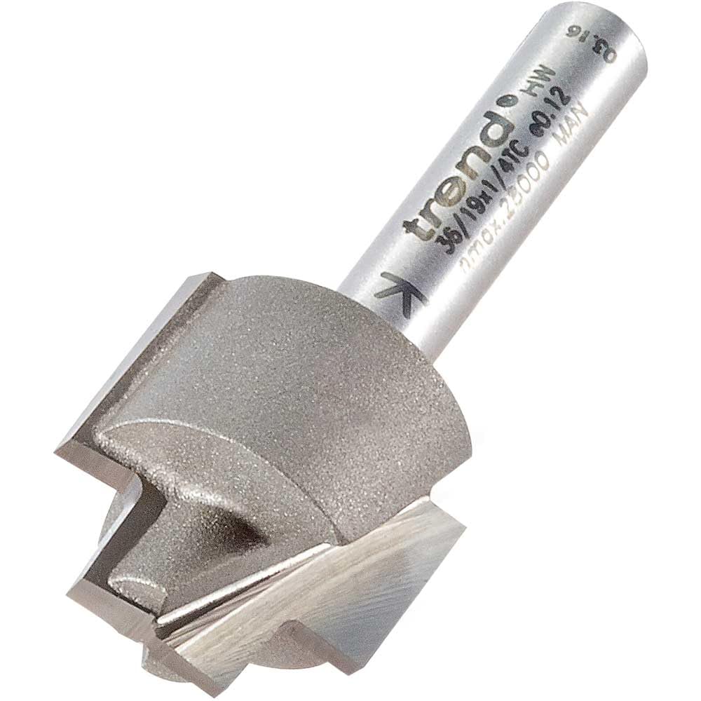 Trend Professional 19mm Rebater Strip Recesser Router Cutter, 1/4 Inch Shank, 9.5mm Cut Diameter, 19mm Cut Length, 13mm Lower Rebate, 36/19X1/4TC