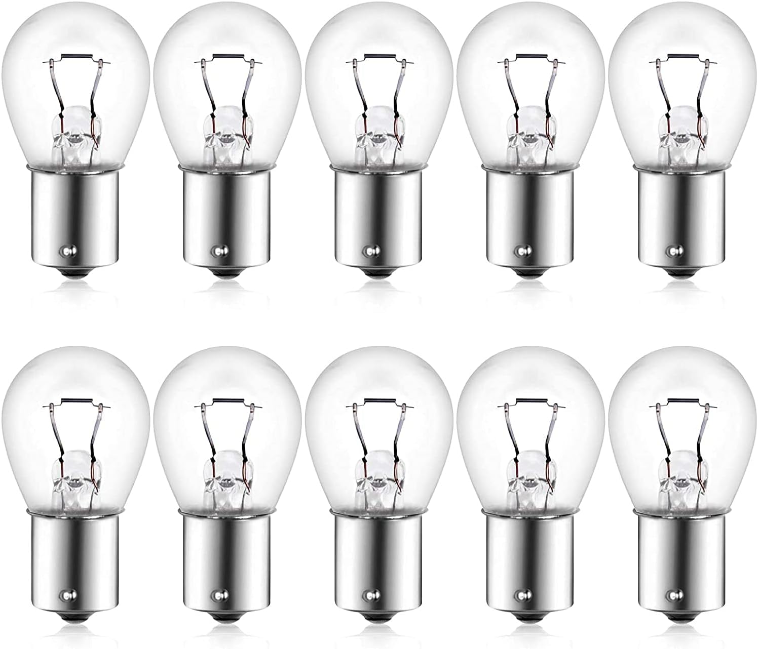 Branded Long Lasting Replacement Bulbs for Cars, Vans, Vehicles - PACK OF 10 (382 12V 21W BA15S | Stop & Tail Bulbs)