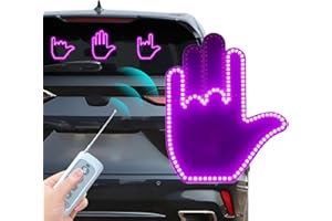 Keepdone Led Hand Gesture for Car,Glogesture Hand Car Light,Led Gesture Light for Car,Led Car Sign Light Up Car Window,Cool Car Stuff for Men (Pink Purple)