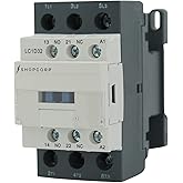 Shopcorp 3 Pole AC Contactor 120V Coil 32 Amp Normally Open, 1 Pack | IEC 660V Switch, Auxiliary 1NO/1NC &ndash;110-120VAC Coil, Lighting and Motor Use, For Din Rail Mount