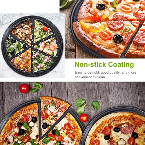 Pizza Crisper Set of 3, Includes 2 Piece Perforated Pizza Pan 13 Inch Carbon Steel Non Stick