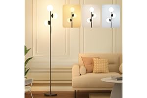 SIBRILLE LED Floor Lamp for Living Room (Black)