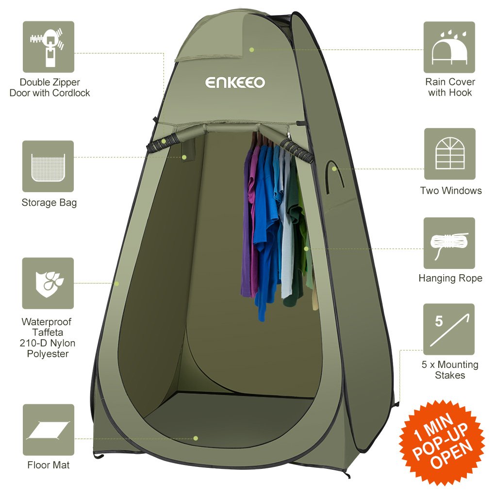 Enkeeo Portable Privacy Tent Pop Up Changing Tent Dressing Room with