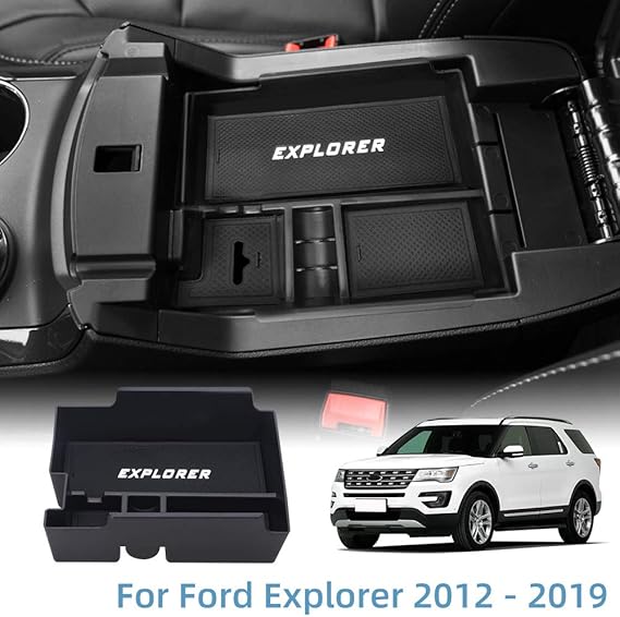 Amazon Com Vesul Center Console Armrest Storage Box Fit For Ford Explorer 12 13 14 15 16 17 18 19 Abs Tray Insert Organizer Glove Pallet Automotive
