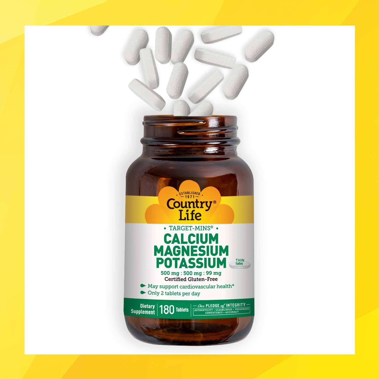 Country Life TargetMins Calcium Magnesium Potassium, 500mg/500mg