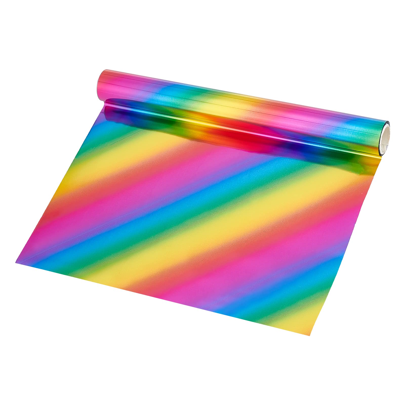 SUPERFINDINGS 1 Roll Colorful Reactive Foil 16.4Ftx7.7in Metallic Transfer Foil Paper Sheets for Laser Printer+Laminator DIY Craft Embossing Scrapbooking Cards Leather DIY Decoration